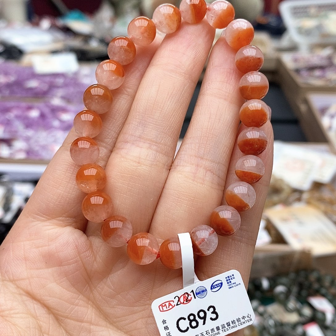 水晶手链未镶嵌C893 红兔毛 8m+ 
