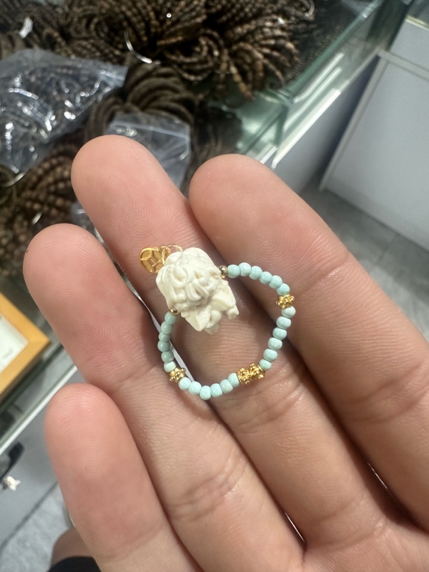 天然猛犸牙雕刻戒指