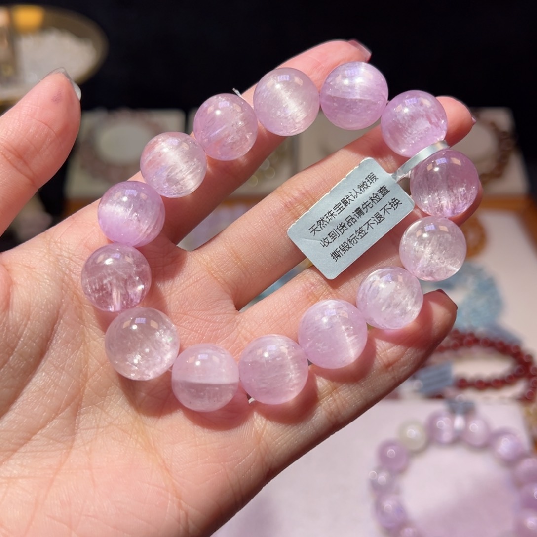 锂辉石收藏级猫眼紫锂辉14m未镶嵌岁****安