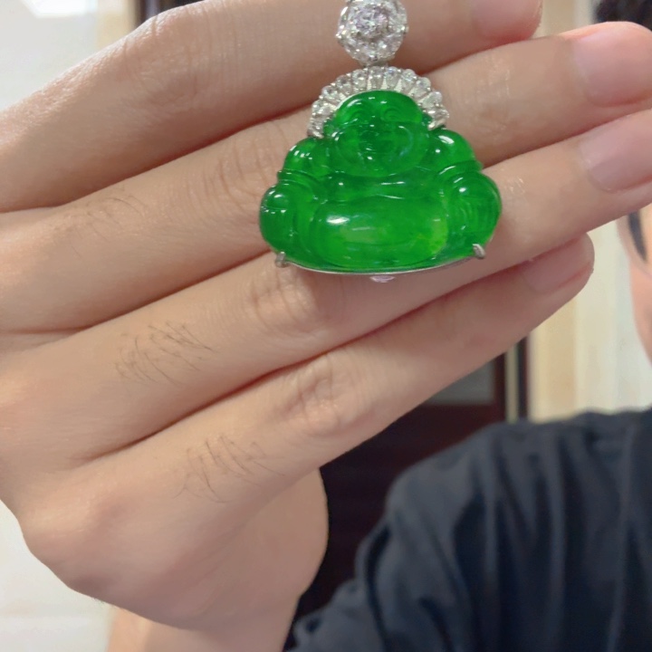 翡翠银S925镶嵌颈饰吊坠