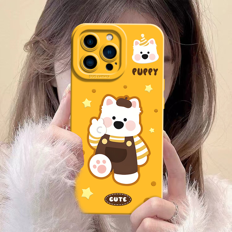 【苹果/华为/荣耀/OPPO/vivo小米】西高地黄底天使眼防摔手机壳