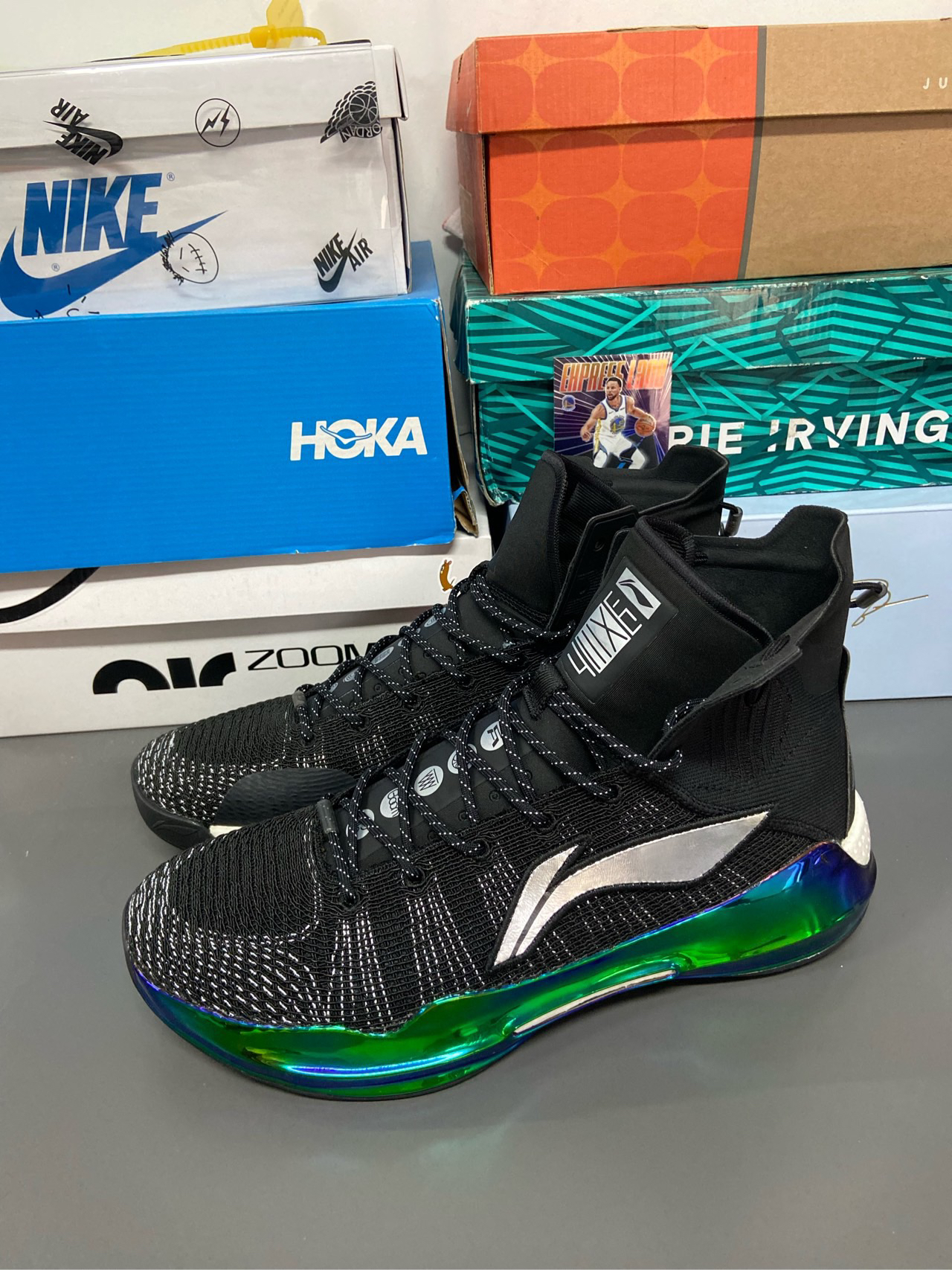 全新未使用 LI-NING/李宁 46码 驭帅13 高帮 极光黑 11524340