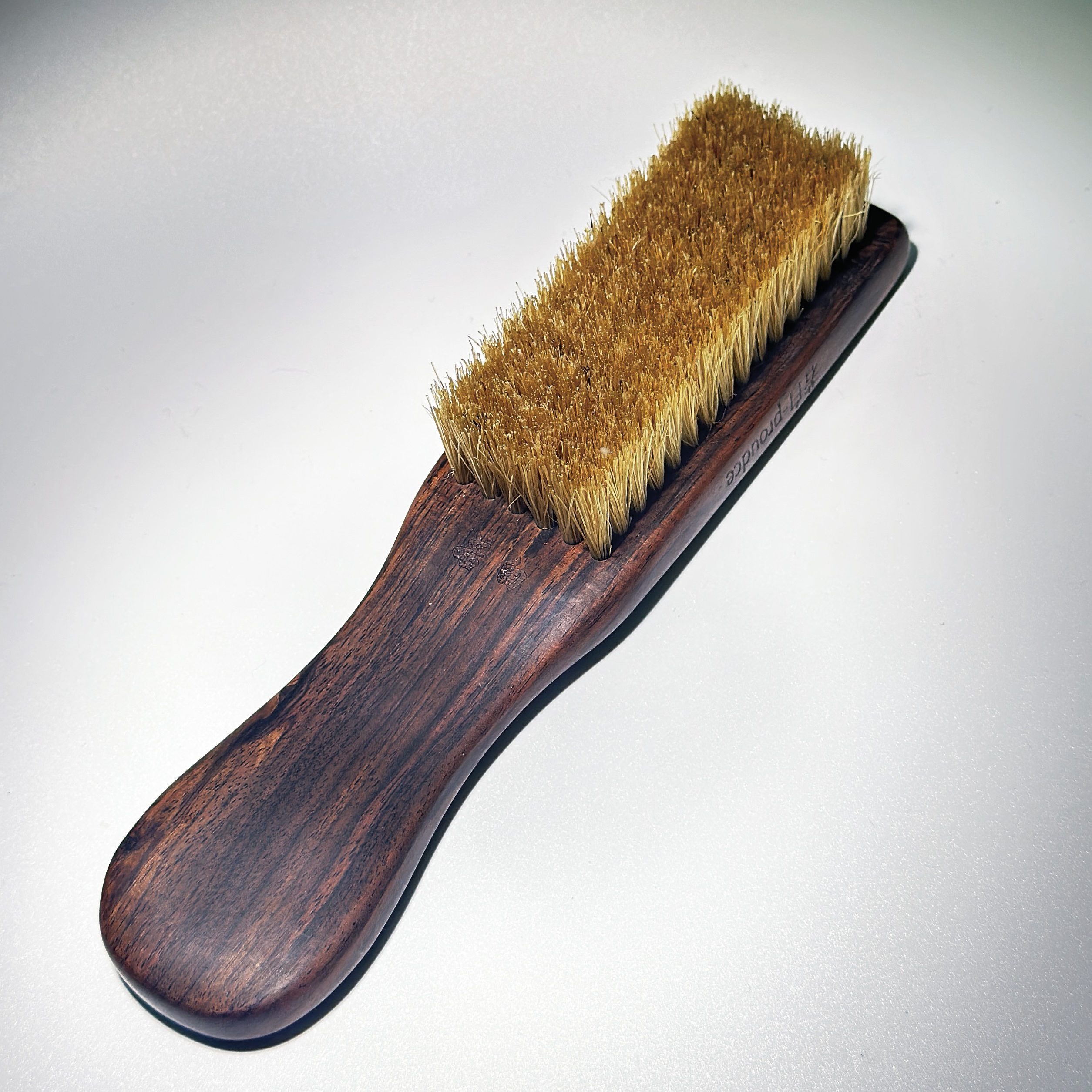 【若白出品】中硬毛大油性纯野猪鬃刷加厚高级黑檀木柄核桃等保养