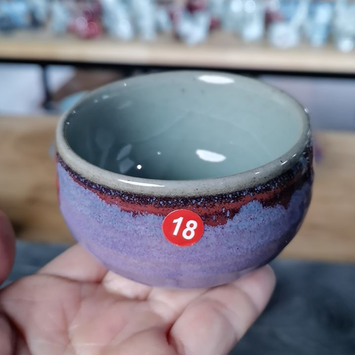 18钧瓷窑变釉罗汉杯