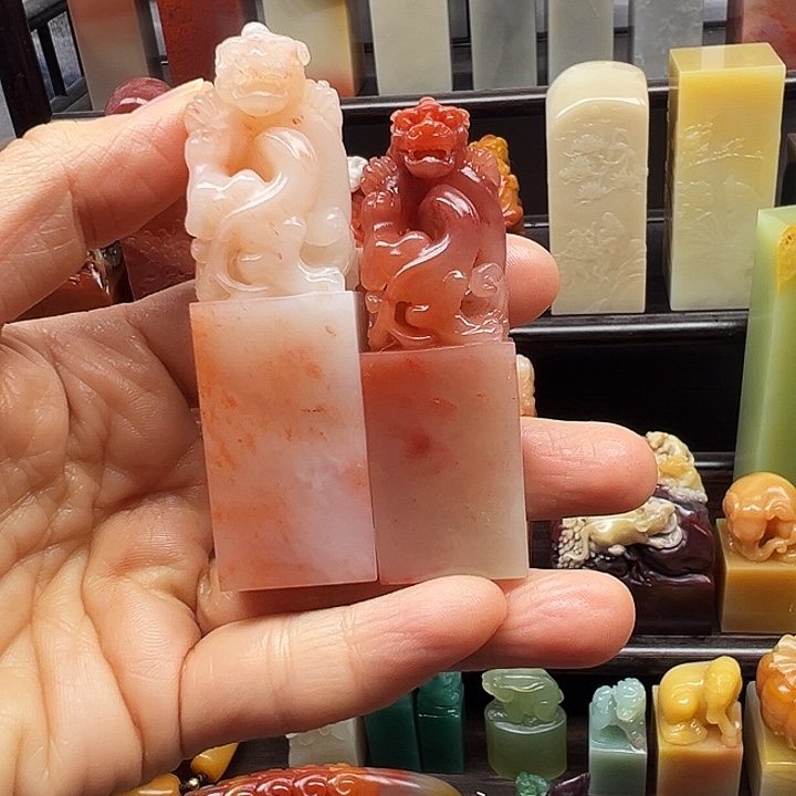 清***清寿山石印石寿山石手工雕刻