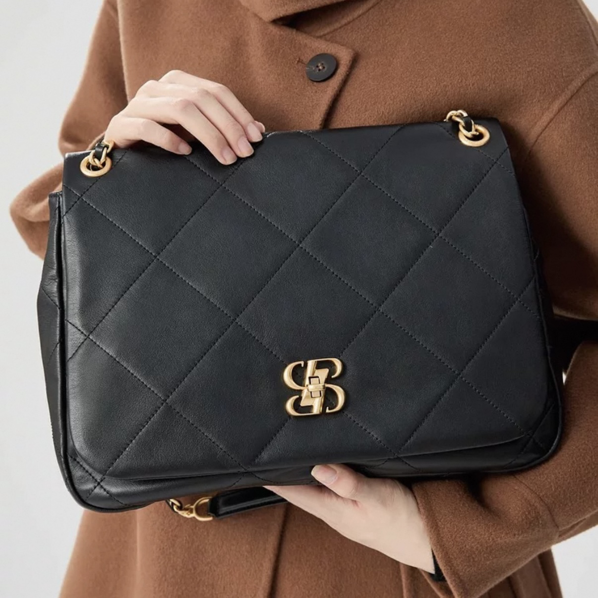 DEEP BREATH深呼吸 超大包菱格包单肩斜挎流浪包AB10260