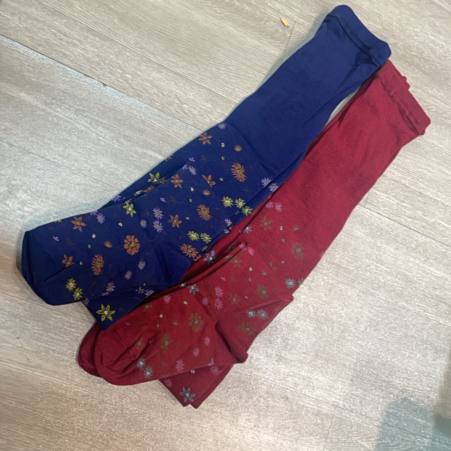 时尚彩色小花印花百搭显瘦连体裤袜（拍一发五混搭）-果梓1029