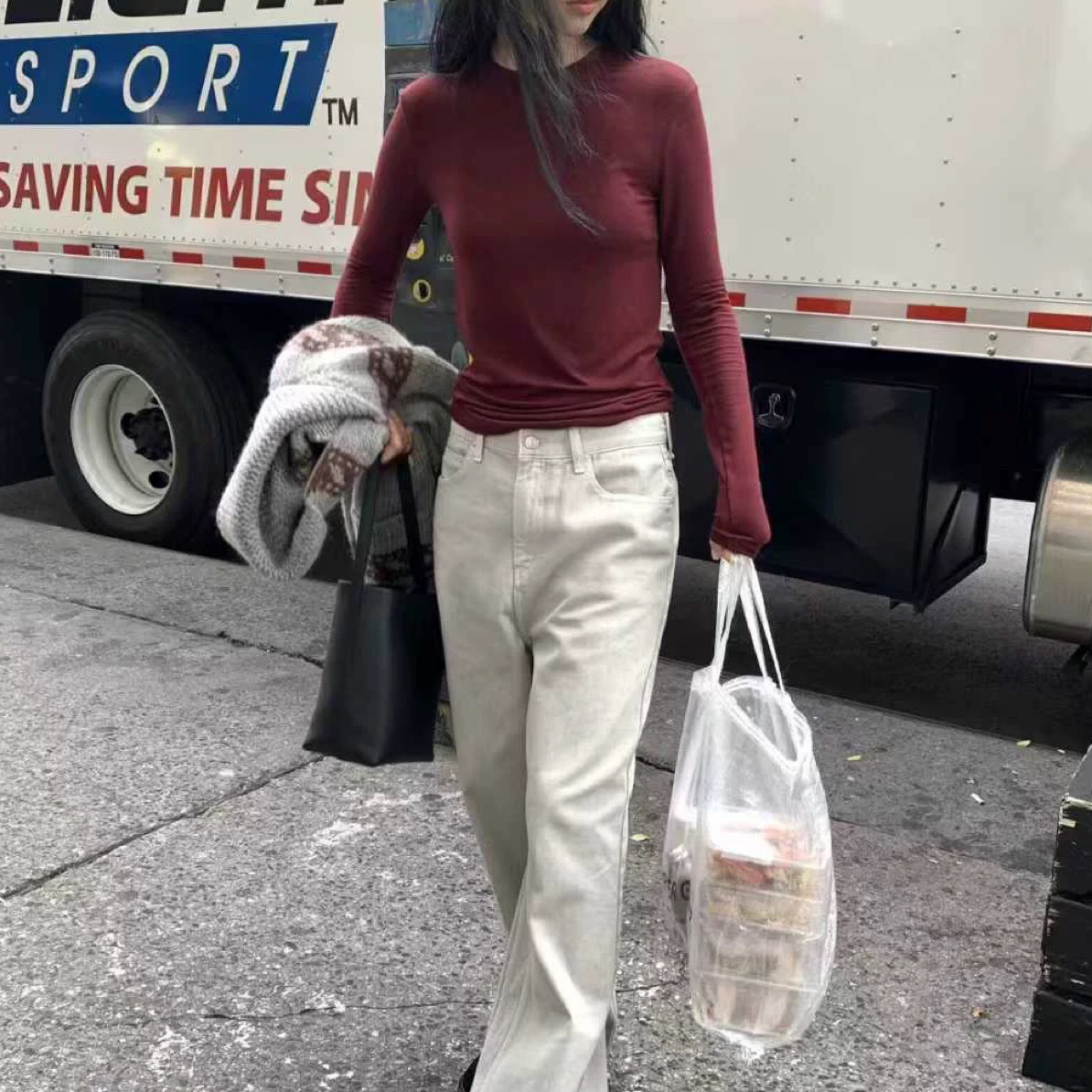 韩国东大门代mohhe洋气字母莫代尔小标打底衫T恤