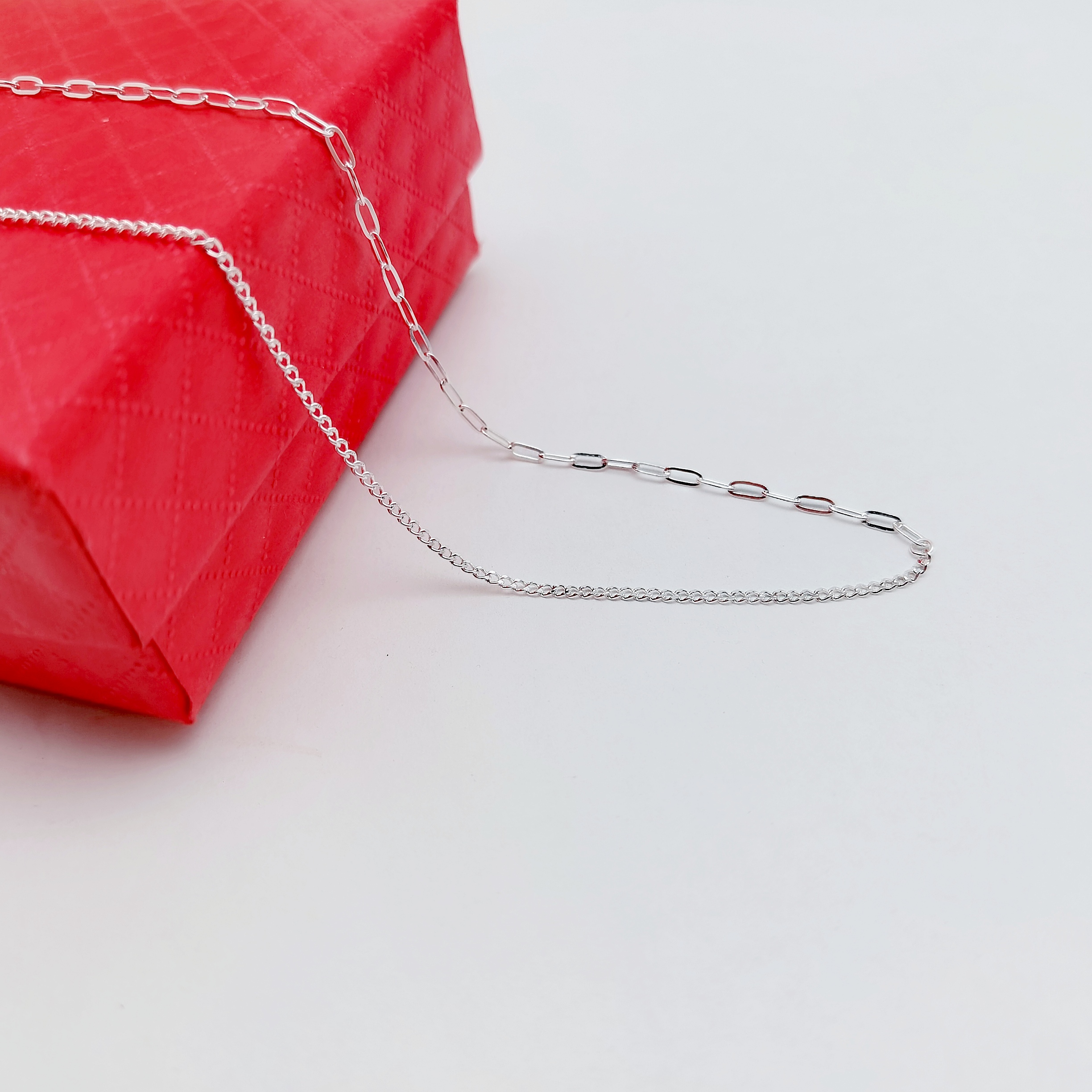 链子足银 足银999新款AB款纯银素链百搭项链时尚潮流锁骨链女小众