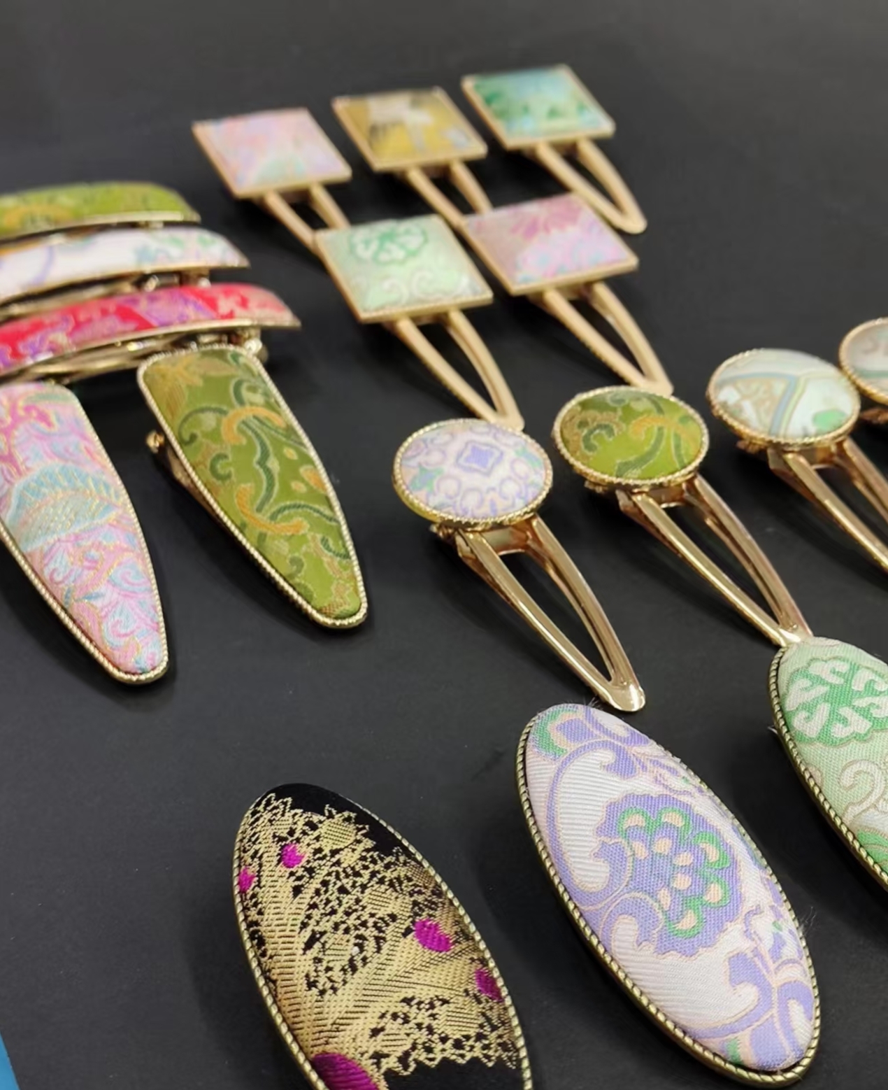 新中式纯手工国风宋锦气质发卡发夹侧边夹刘海夹头饰可爱夹子发饰