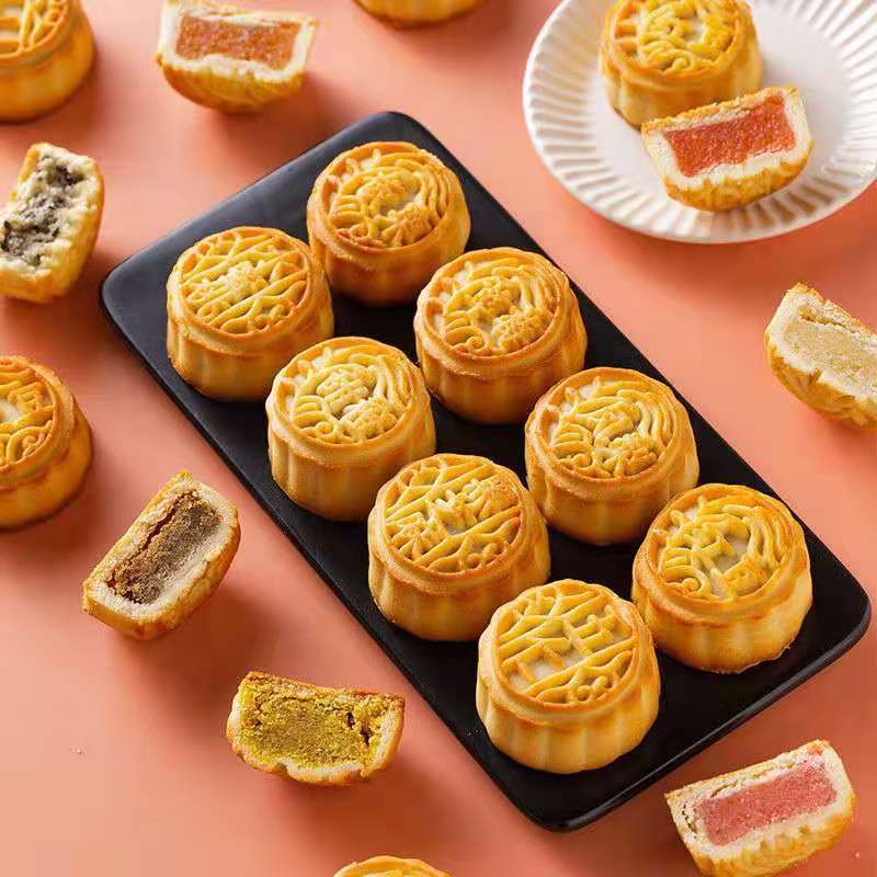 豆沙小月饼散装广式五仁黑芝麻水果多口味迷你老式月饼