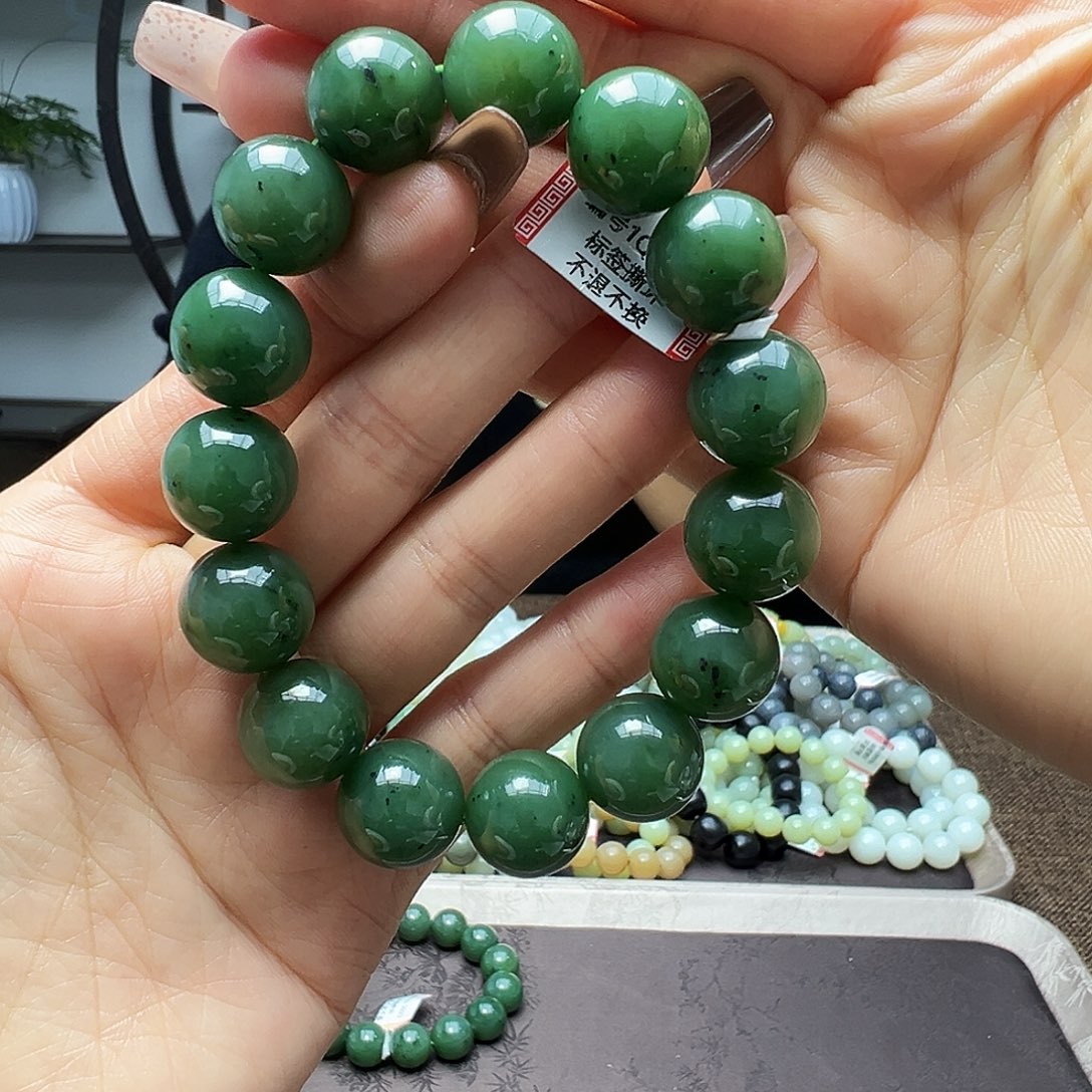 和田玉未镶嵌手链15碧玉