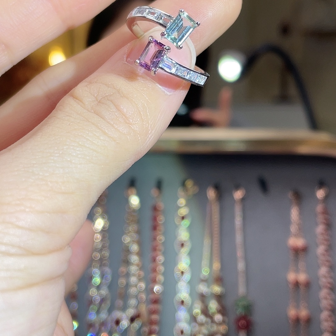 手饰碧玺银S925镶嵌