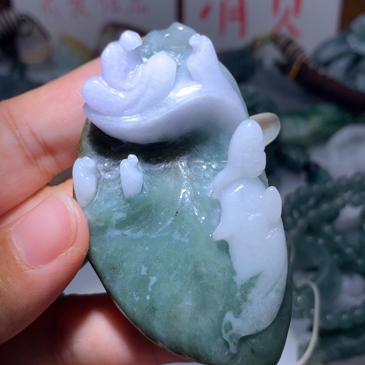 翡翠颈饰未镶嵌保真天然A货翡翠