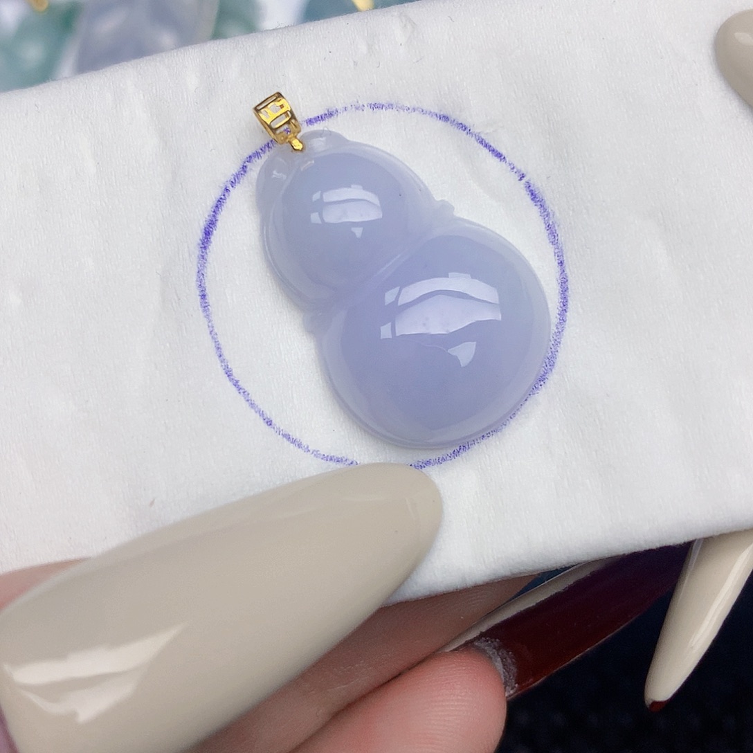 翡翠18K金镶嵌颈饰天然缅甸翡翠a货百元以上9元证书费自理