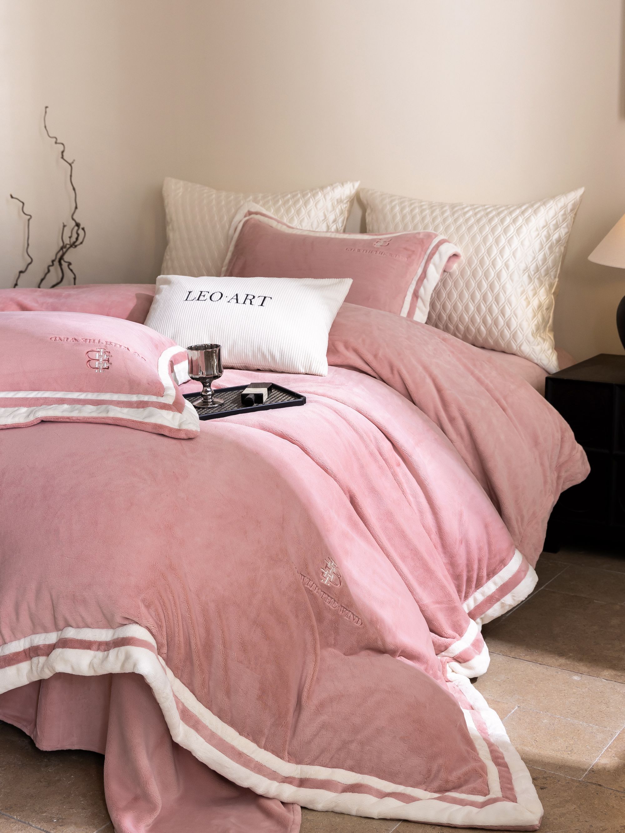 nice（涞澳-简慕）轻奢高定纯色加厚牛奶绒四件套加厚保暖