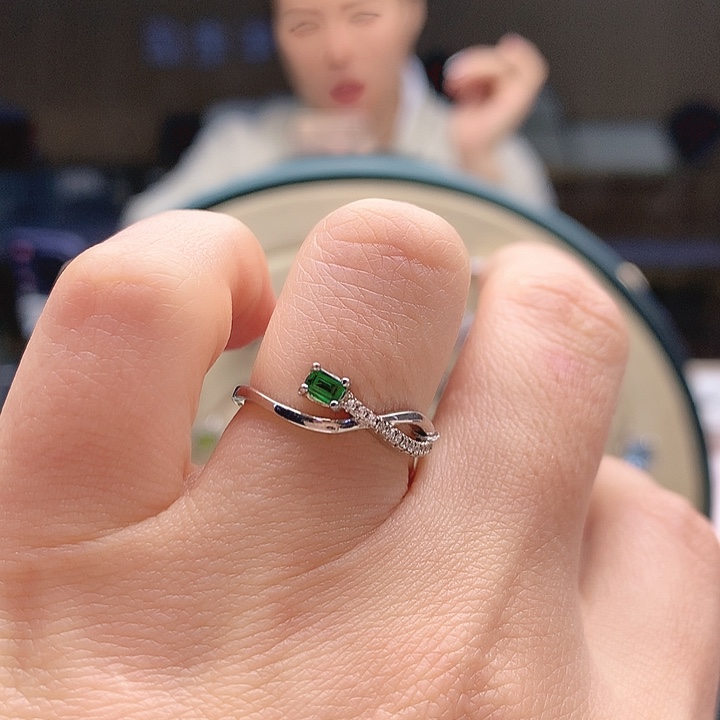 石榴石（沙弗莱）戒指银S925镶嵌