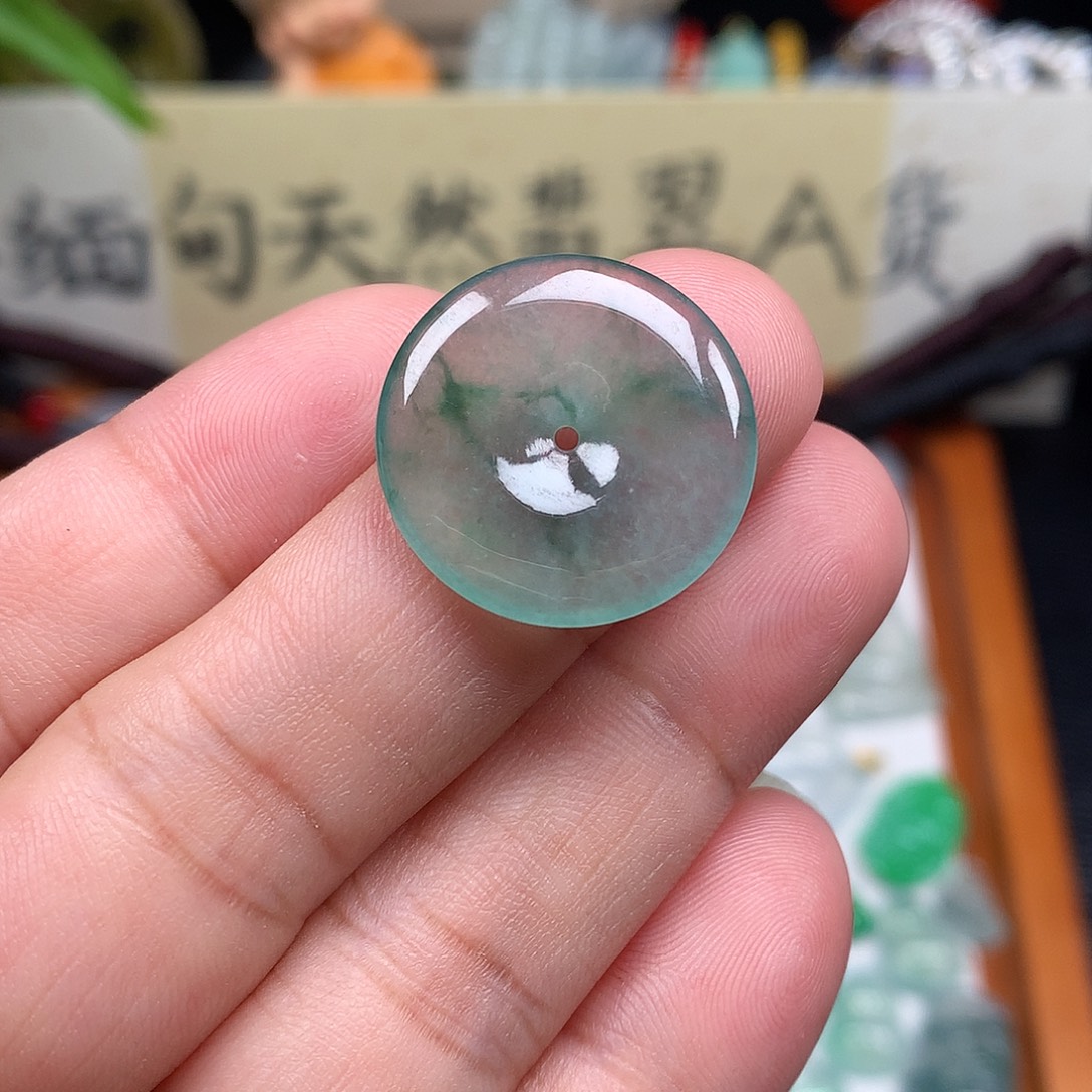 翡翠散珠缅甸天然A货翡翠冰种平安扣