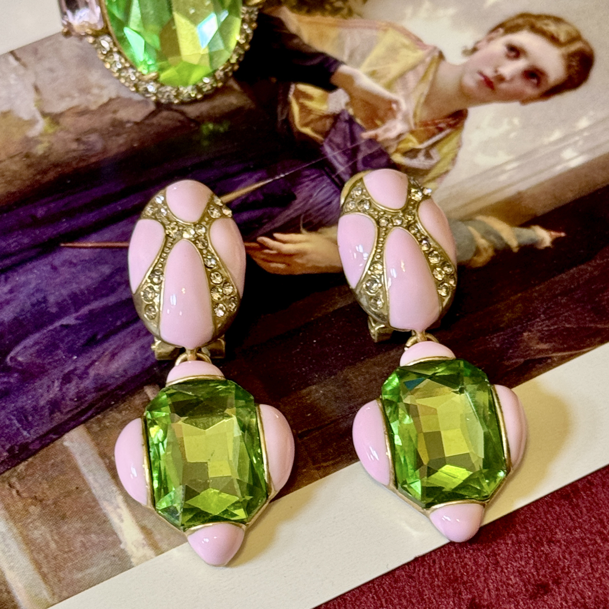 铜合金耳饰 「仙女湖」复古西洋耳环甜酷气质中古vintage精致耳饰