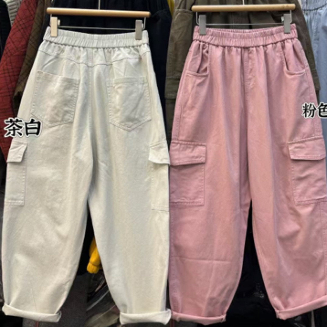休闲百搭宽松工装裤老爹裤萝卜裤九分裤