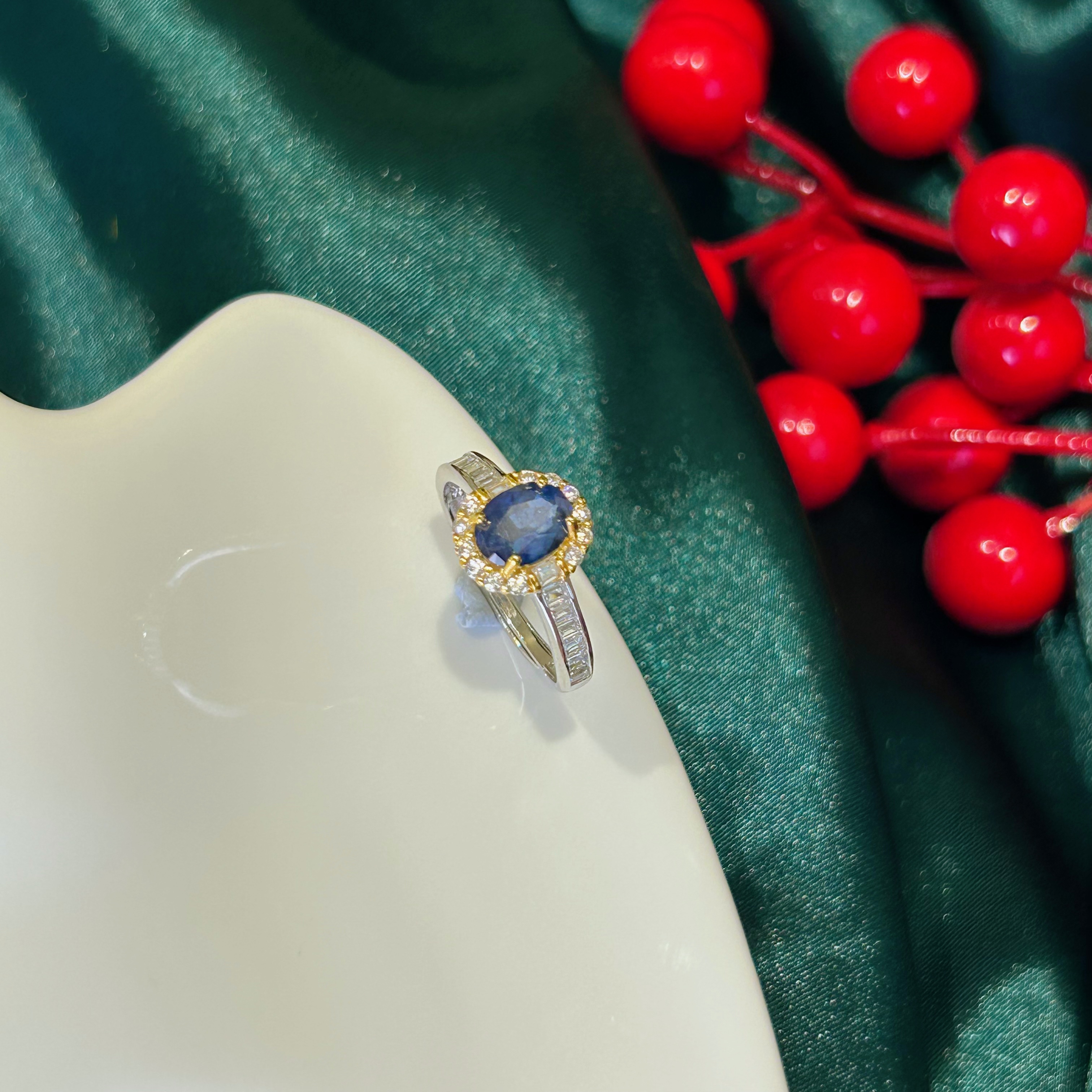 S925银蓝宝石戒指开口-LBS135