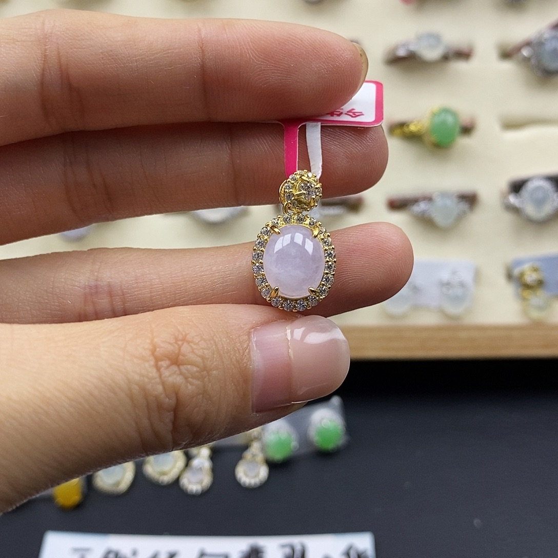 翡翠银S925镶嵌颈饰