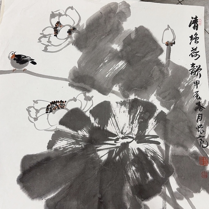 原***人国画国画等作品在国内外