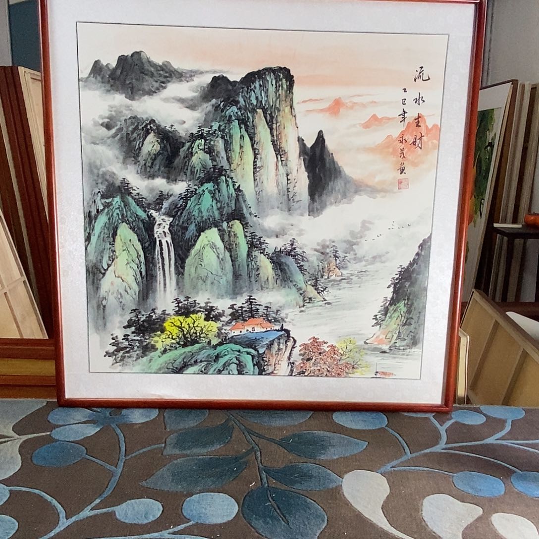 国画82✖️82手写手绘带框包邮国画作品