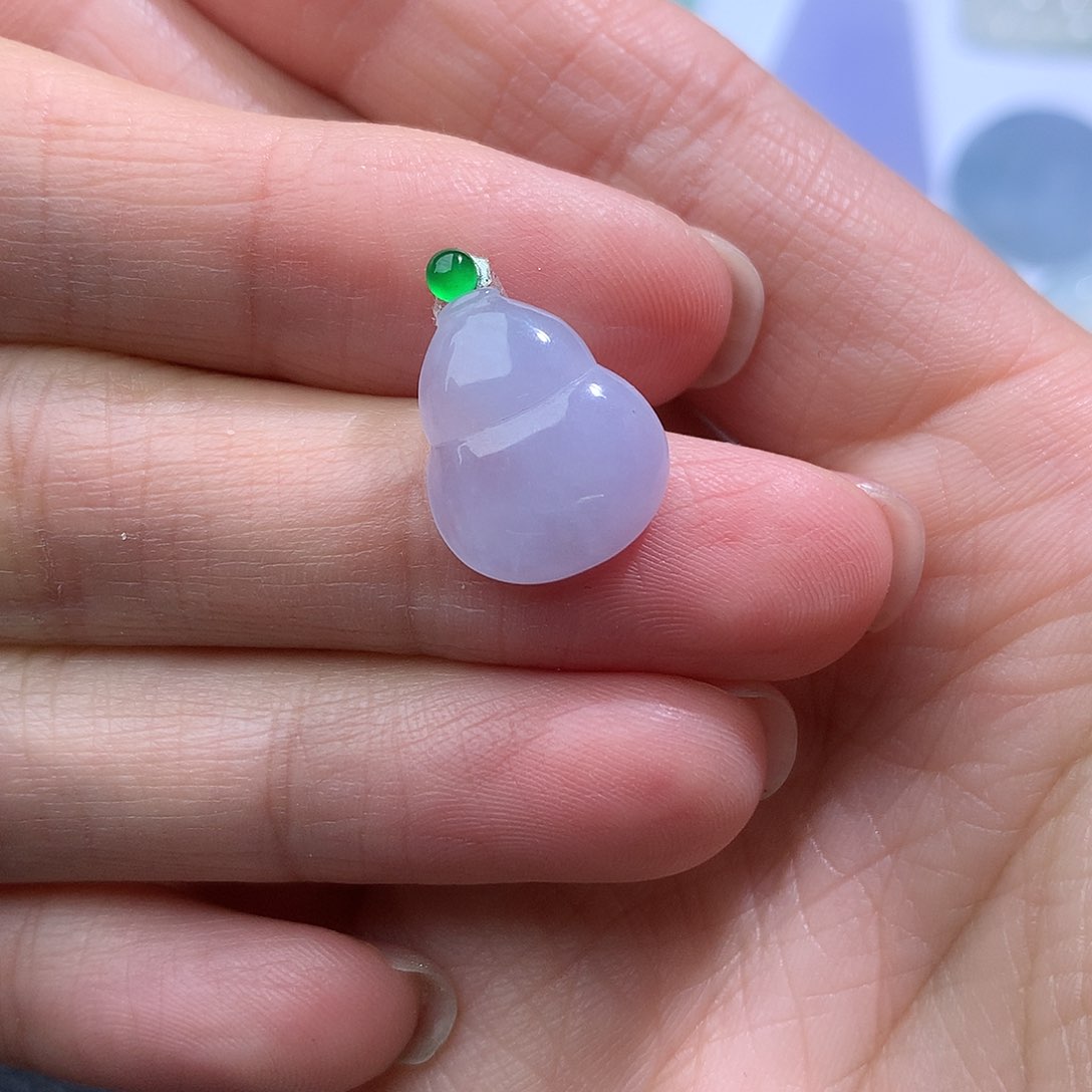 翡翠散珠翡翠冰紫色葫芦