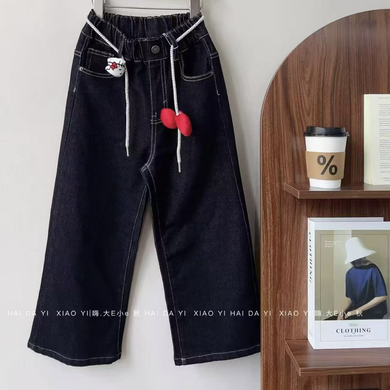 8521儿童爱心腰带牛仔裤