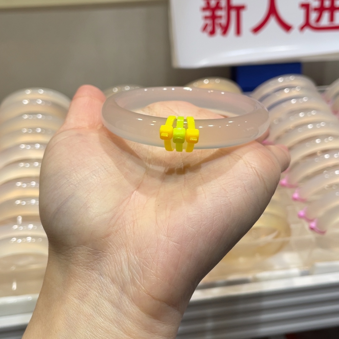 青***吖玛瑙/玉髓未镶嵌手镯@定向香槟金@【56】