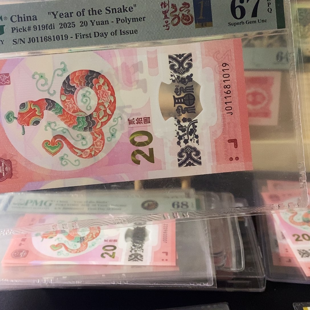 蛇钞塑料钞纪念钞倒置一路发