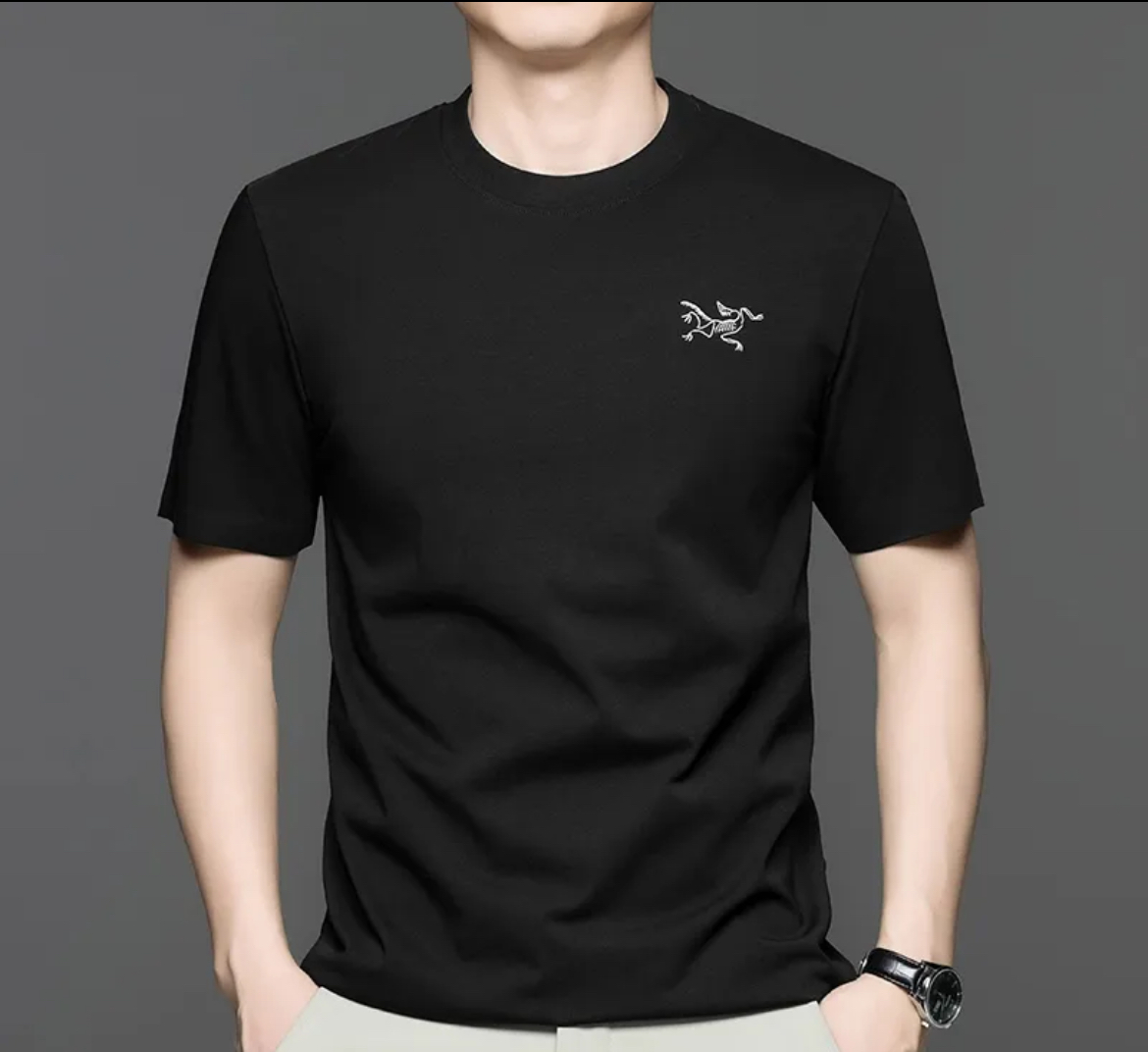 【CC】茑家 银茑刺绣小胸标&后背净版  短袖 简约百搭 {发正标}