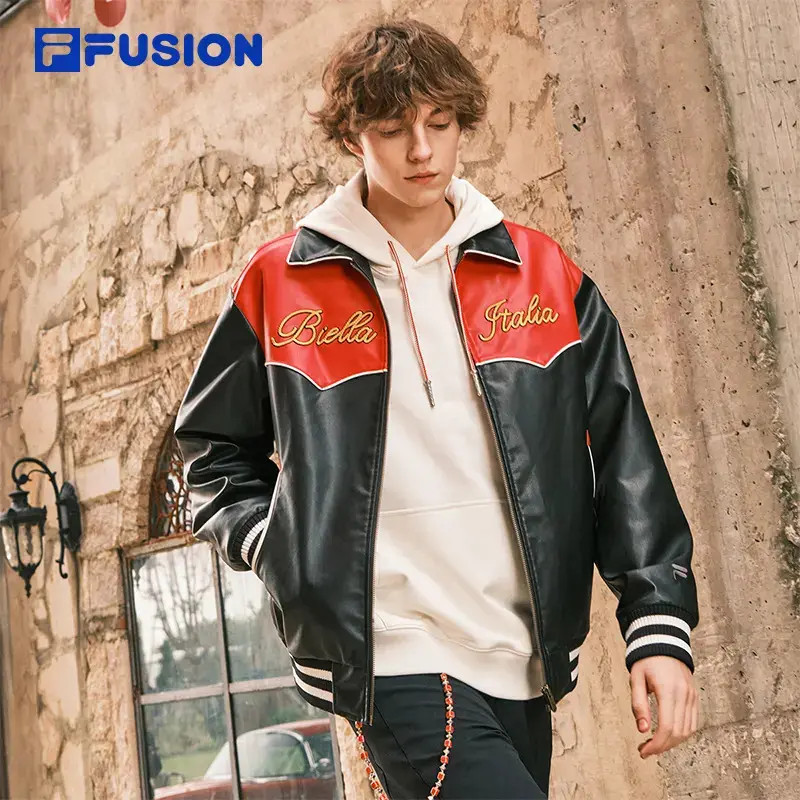 FILA FUSION【新年限定】翻领茄克男士运动宽松外套冬季T11M612703F