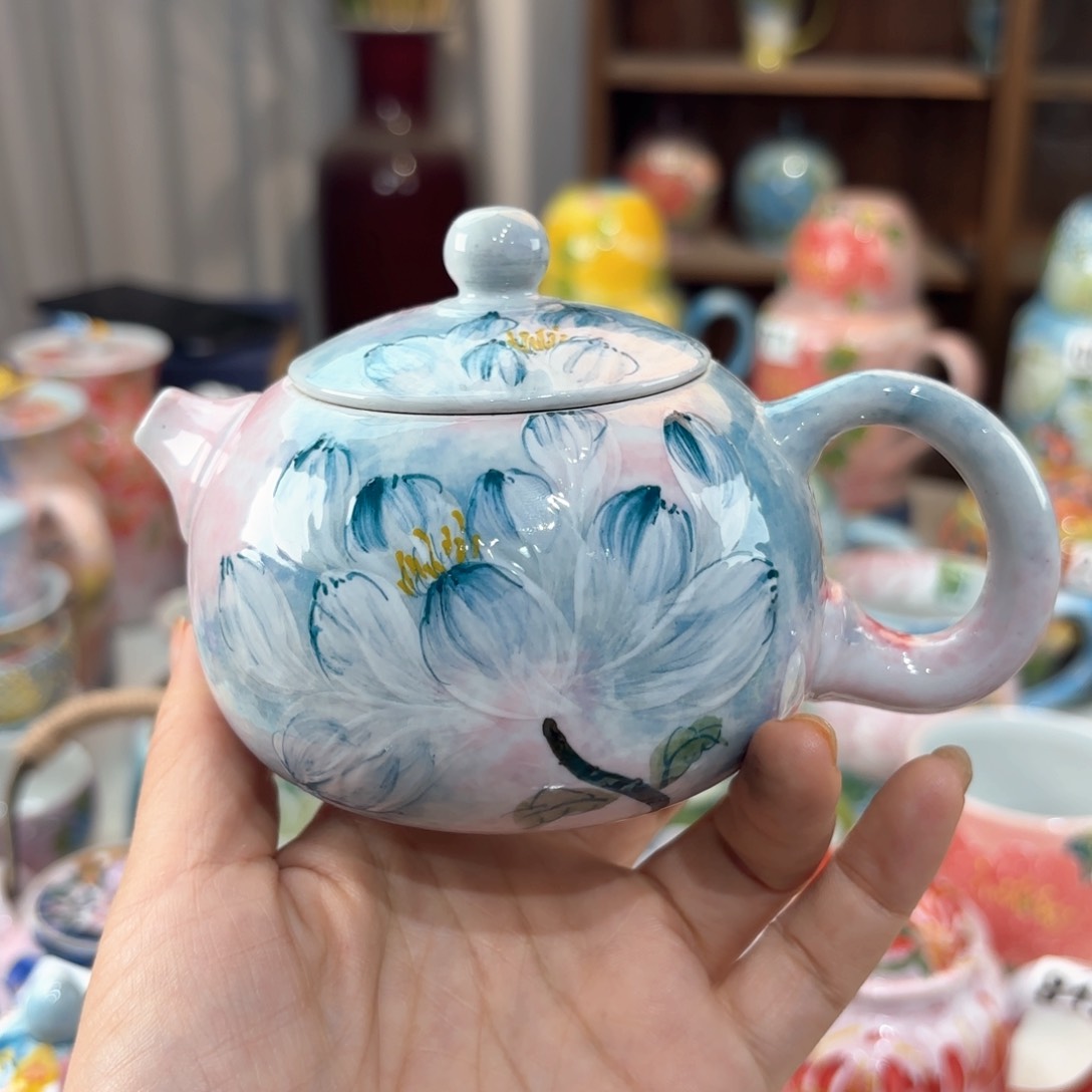 景德镇手绘高温釉下彩陶瓷茶具