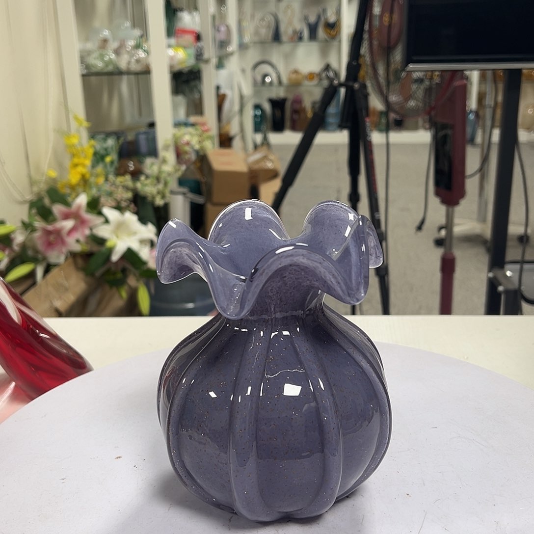 琉璃高14薰衣草紫琉璃花器