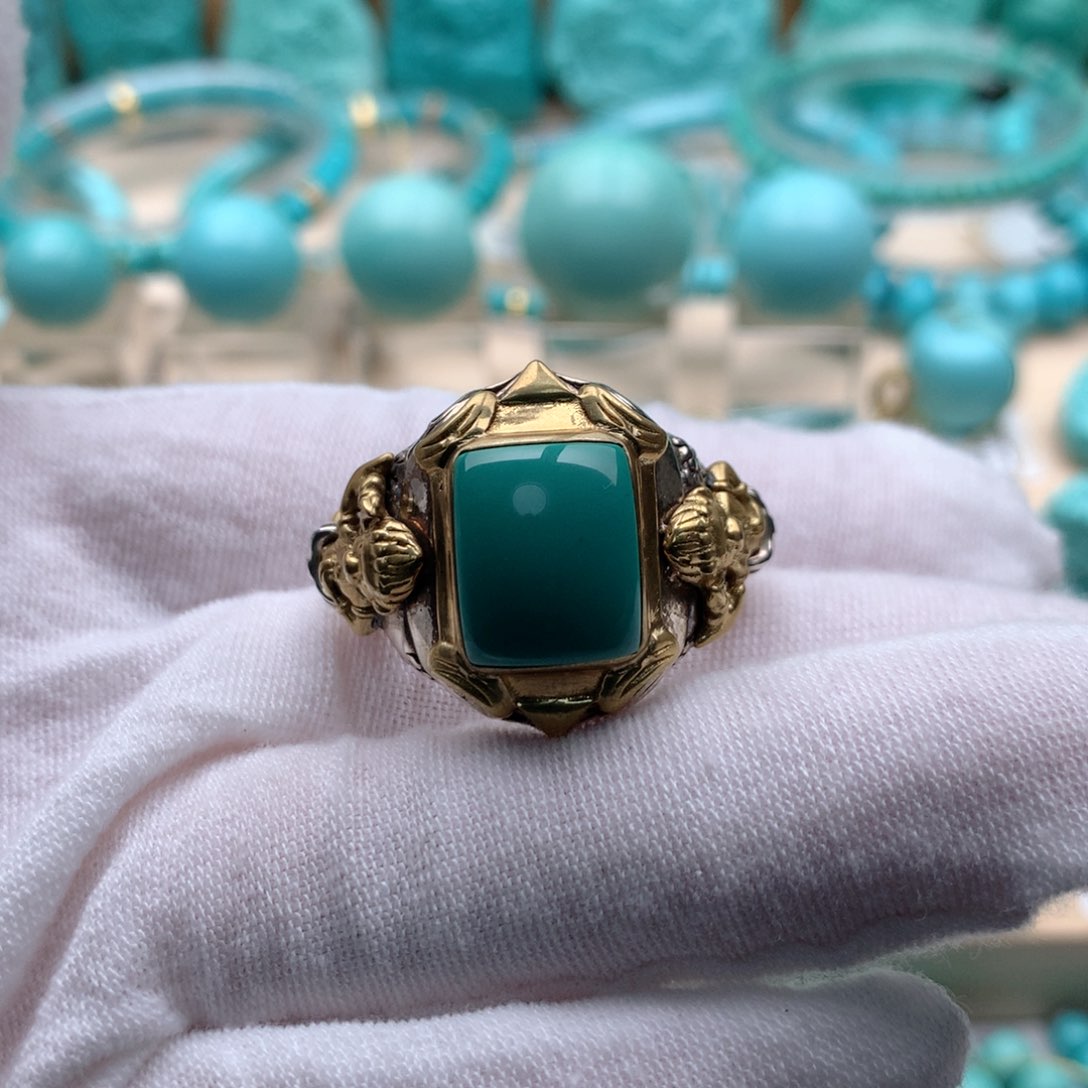 绿松石颈饰银S925镶嵌