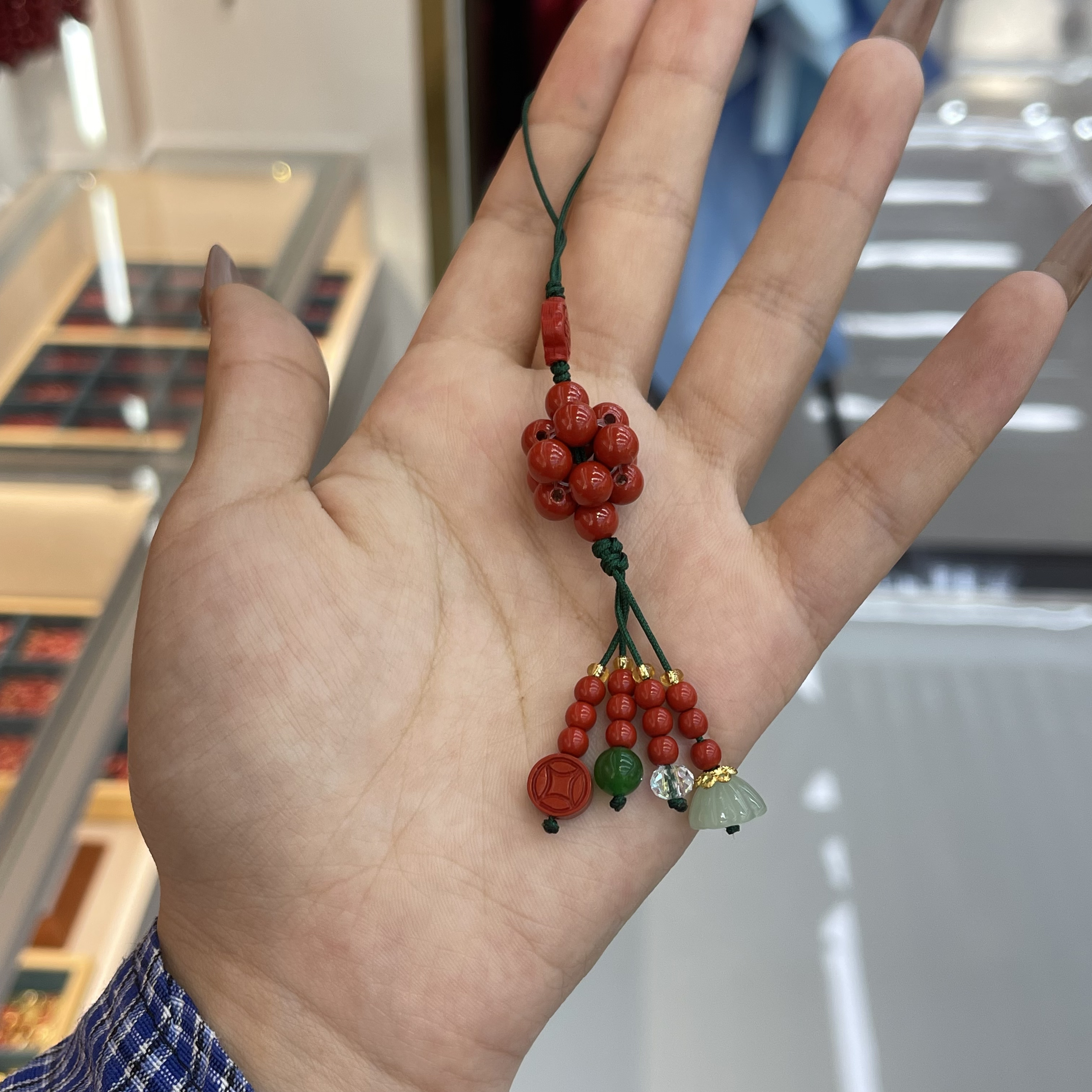 含辰砂工艺品YJ001朱砂编织绣球挂件