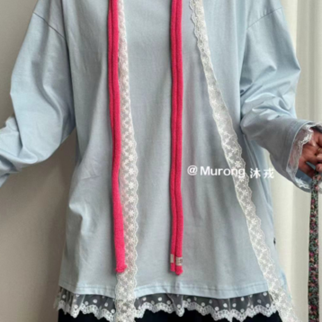 /大大/沐戎家/HJ8607#蕾丝花边套头T恤/❥❥❥❥❥❥❥❥❥❥❥❥❥❥❥❥❥❥❥❥❥❥❥❥