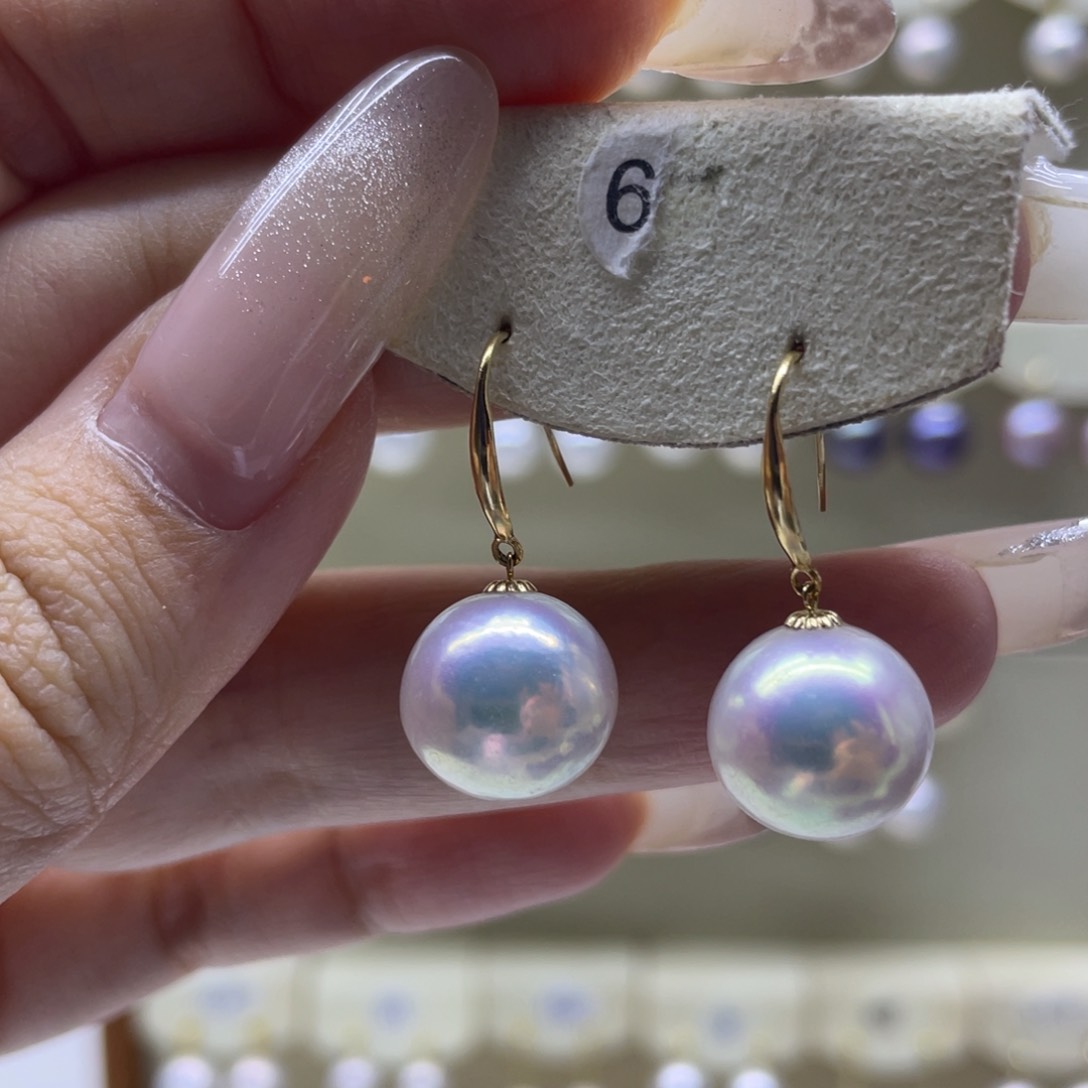 淡水珍珠耳饰18K金镶嵌