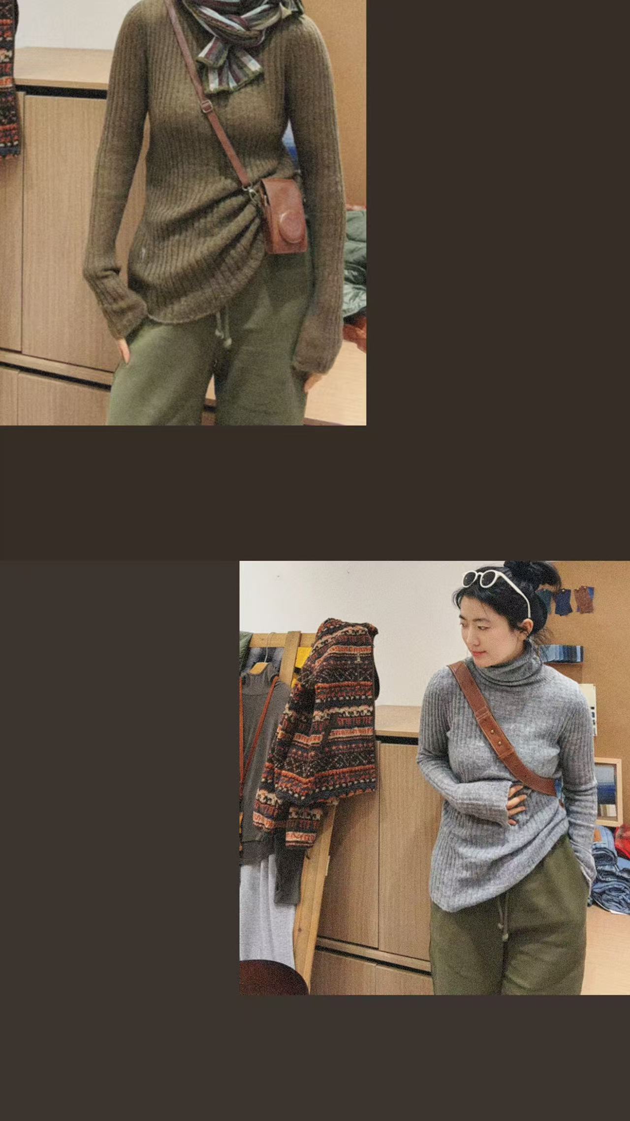 WOGU2501413超大弹力高龄毛衣