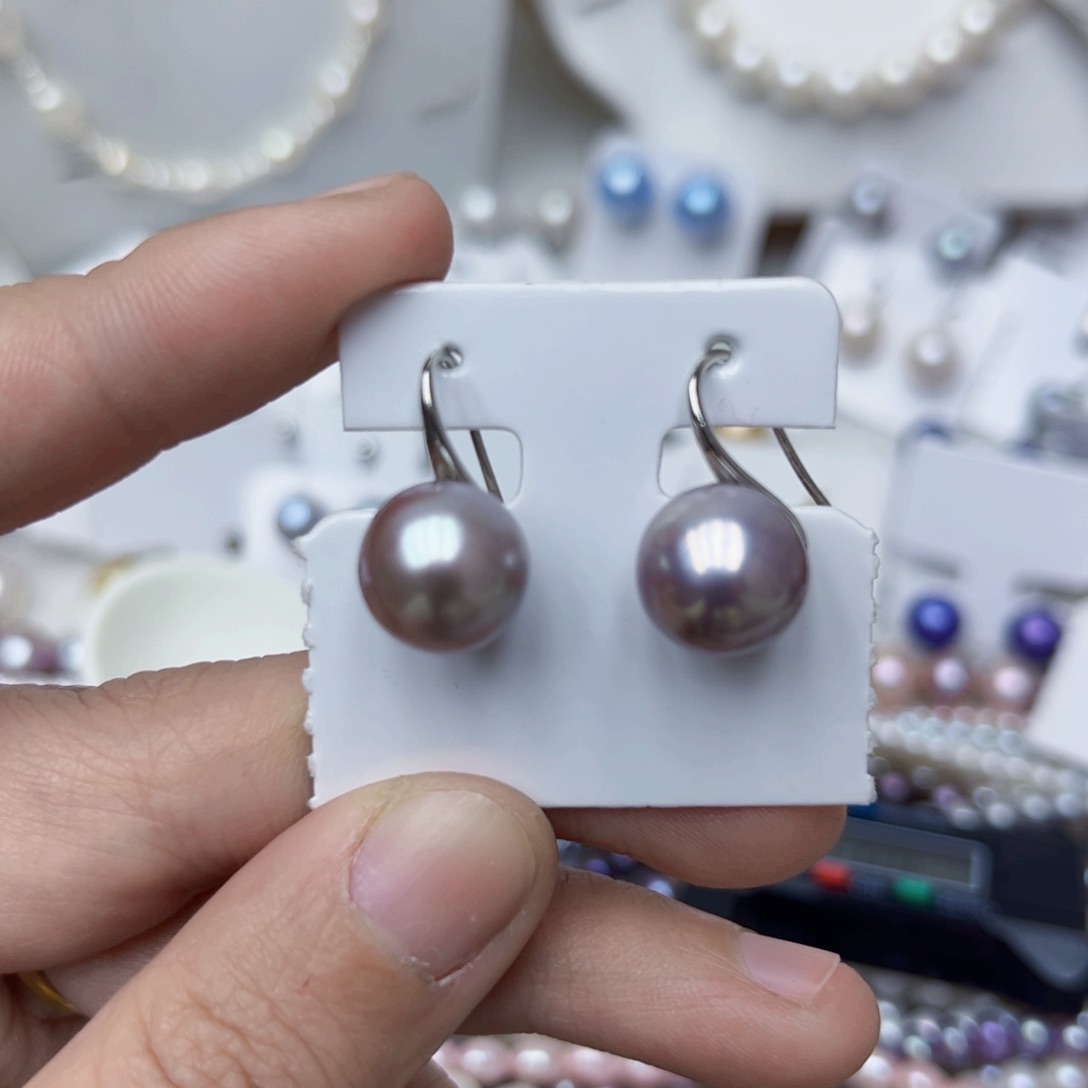 淡水珍珠耳饰银S925镶嵌