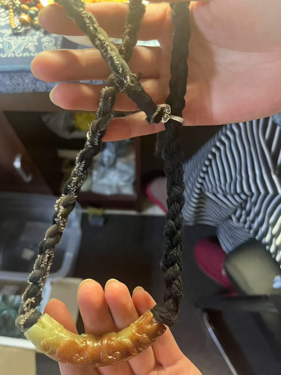 非金属亚克力项链 新中式串珠编织项链民族风长款颈链