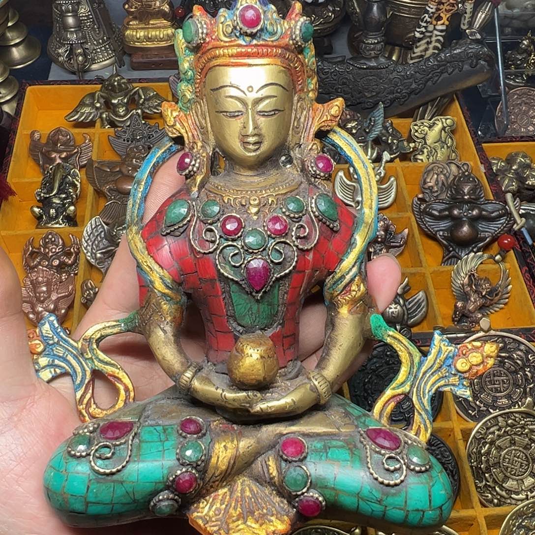 曉***雀合金类长寿佛造像菩萨精美