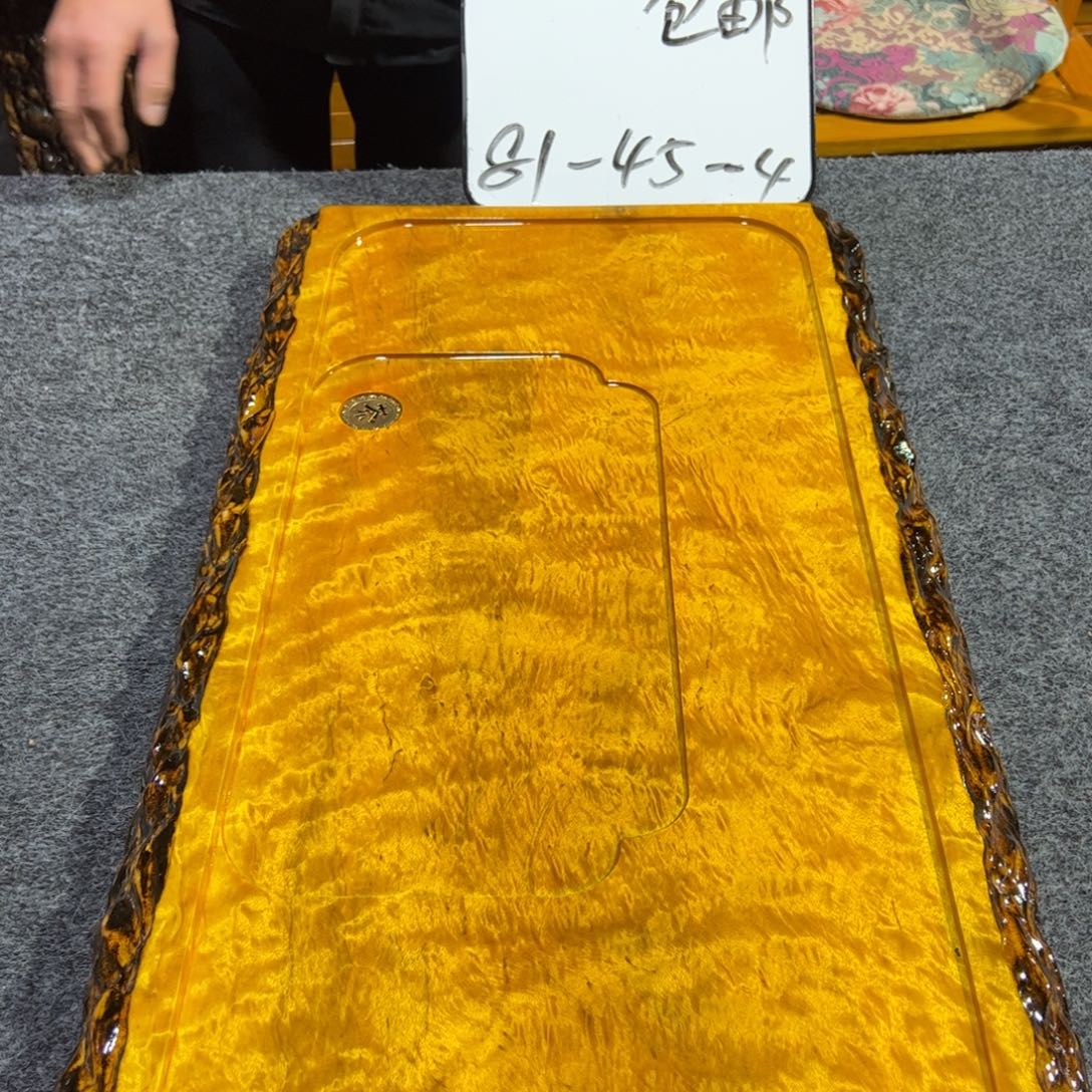 ౪***࿐缅甸大叶金丝楠实木茶盘