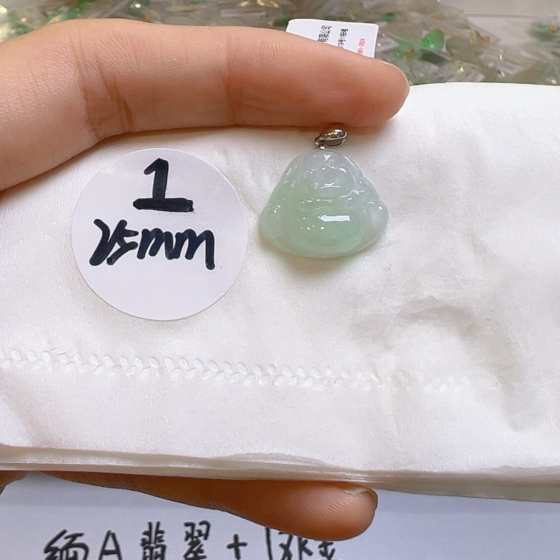 翡翠18K金镶嵌吊坠(不含链)翡翠