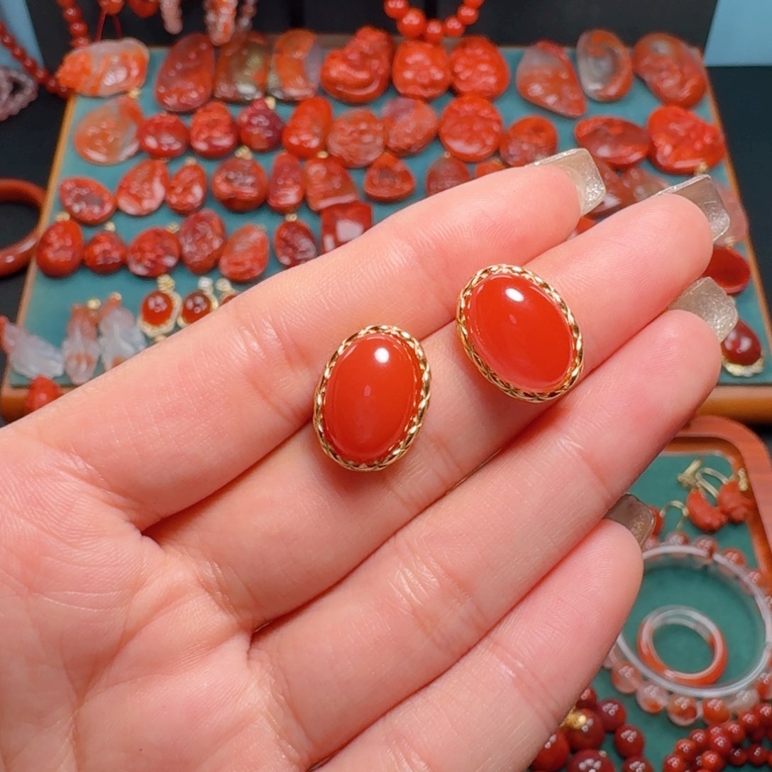 南红玛瑙南红 银S925镶嵌