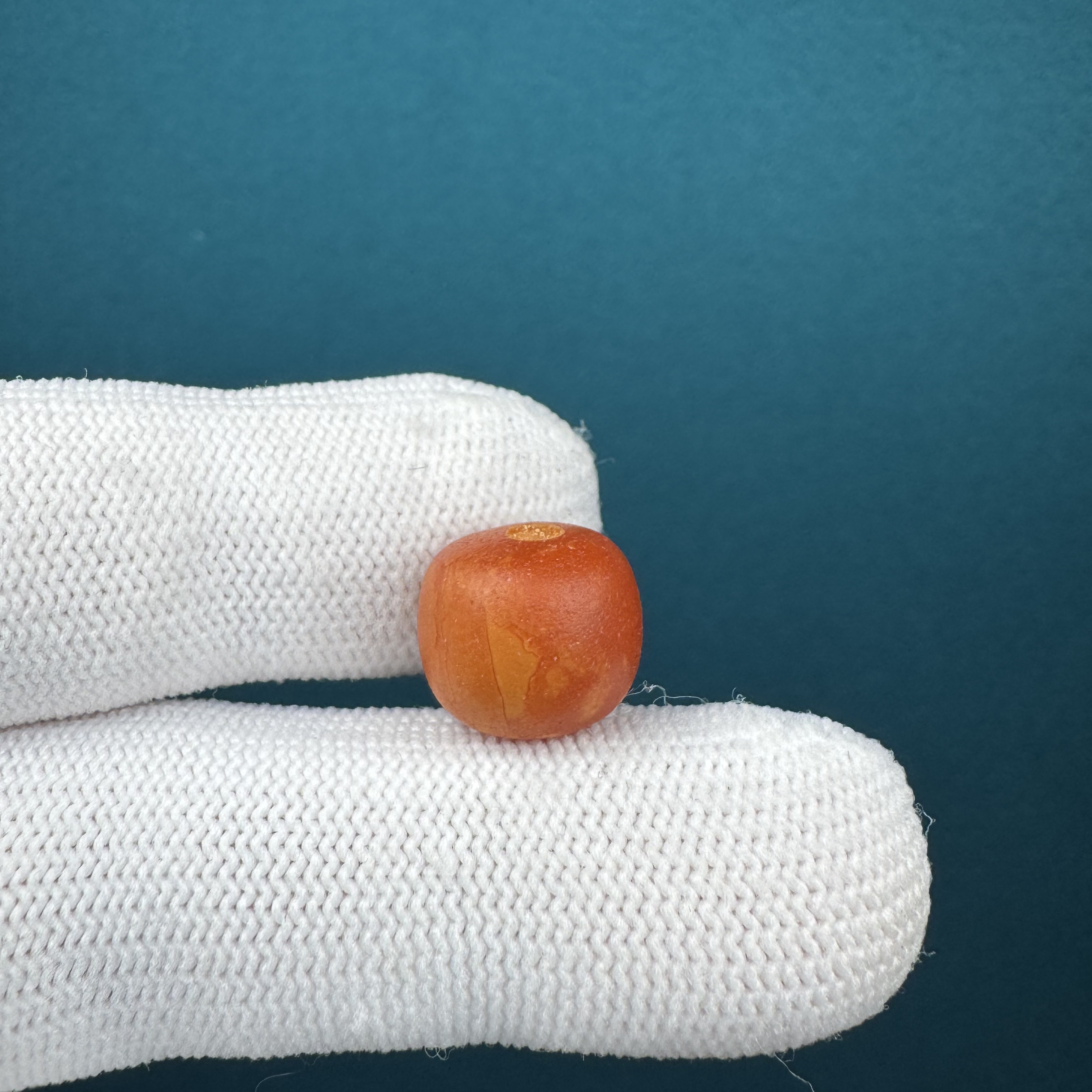 K4862天然原矿蜜蜡 老蜡老型墩子12.7*11.3mm 支持鉴定 假一罚十