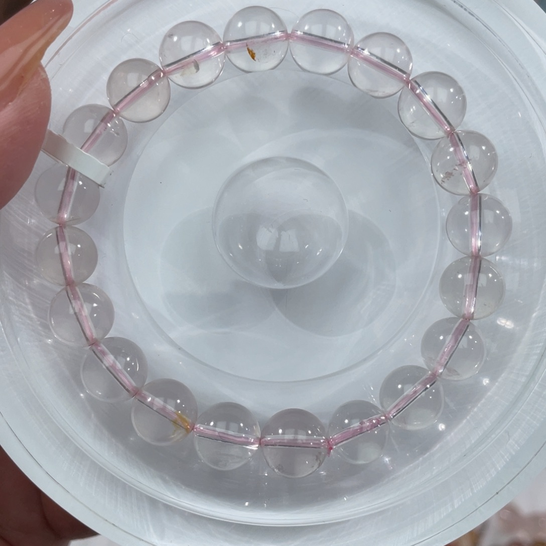 手串未镶嵌水晶002六芒星粉水晶9m+