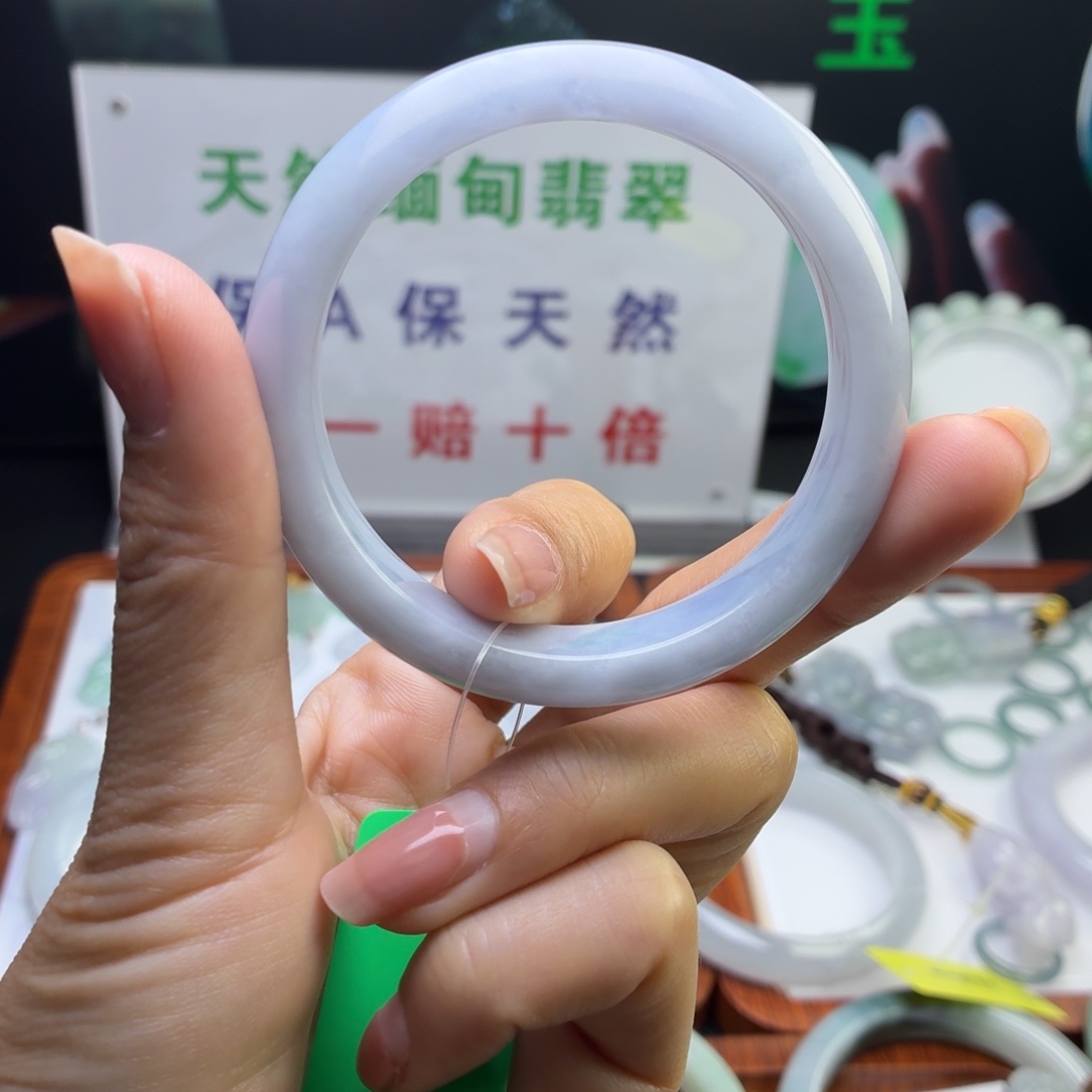 翡翠未镶嵌手镯紫手镯